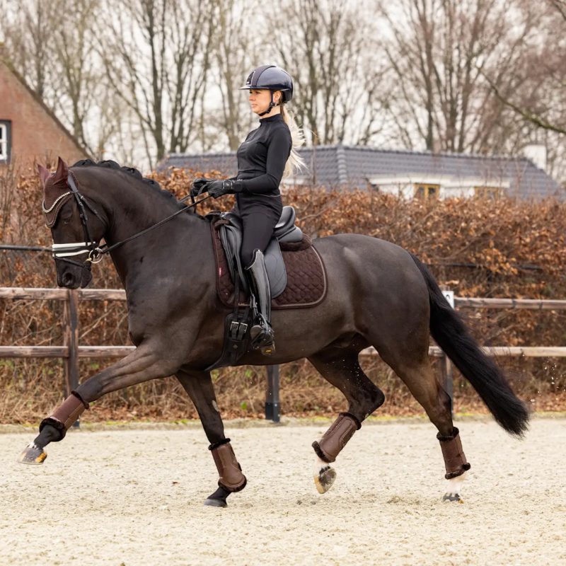 Lemieux - Tapis de dressage Crystal Suede Square marron | - Ohlala