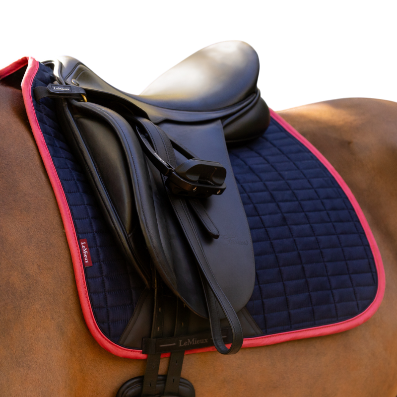 Lemieux - Tapis de dressage Square suédine marine/ cranberry | - Ohlala