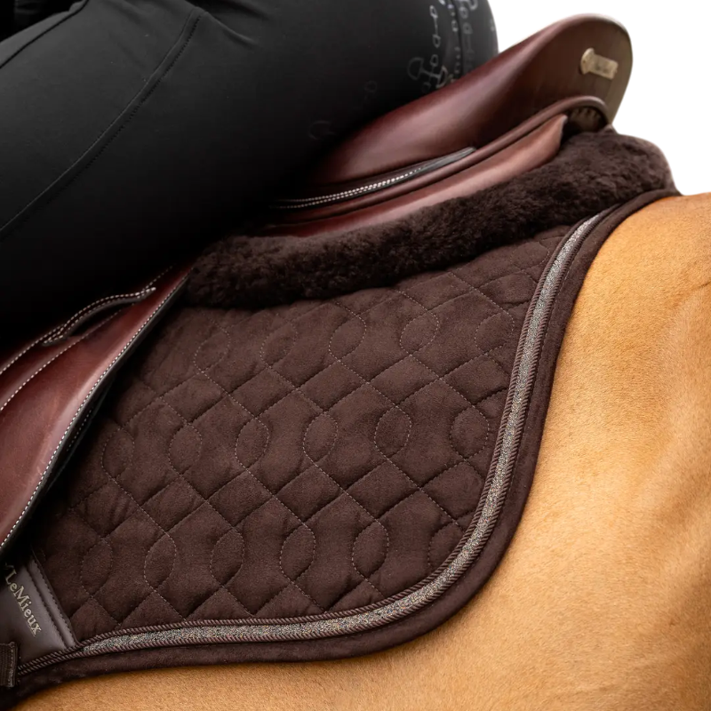 Lemieux - Tapis de selle Crystal Suede Close Contact Square marron | - Ohlala