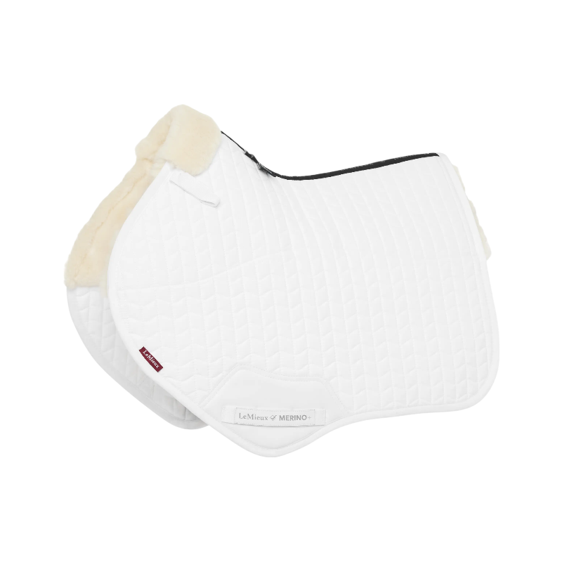 Lemieux - Tapis de selle Merino + Close Contact Square blanc/ naturel | - Ohlala