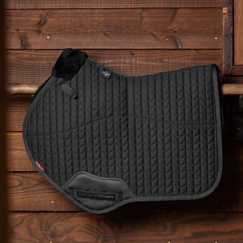 Lemieux - Tapis de selle Merino + Close Contact Square noir | - Ohlala