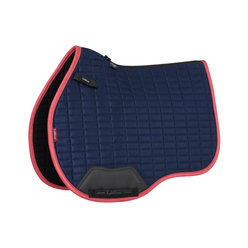 Lemieux - Tapis de selle Mixte Square suédine marine/ cranberry | - Ohlala