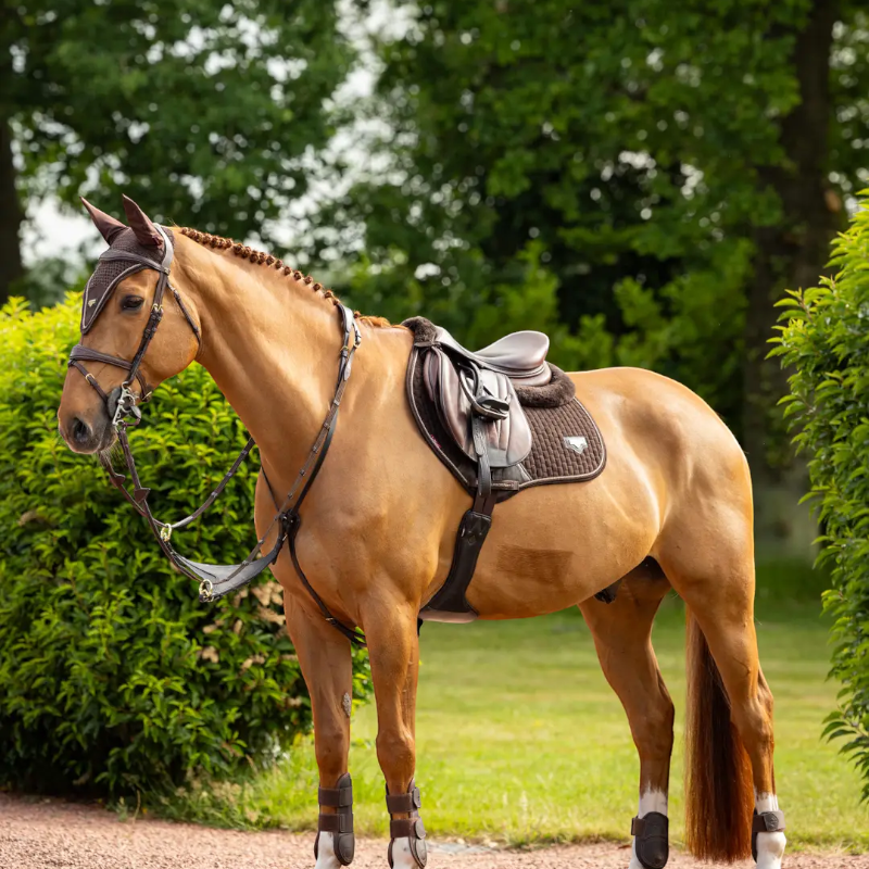Lemieux - Tapis de selle Puissance Suede Close Contact Square marron | - Ohlala