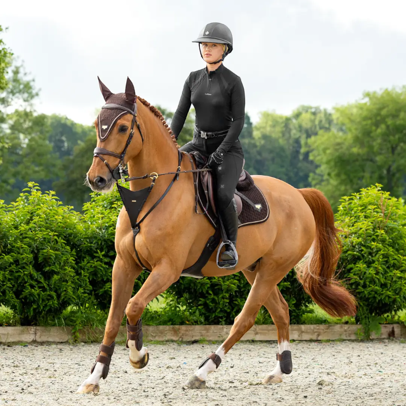 Lemieux - Tapis de selle Puissance Suede Close Contact Square marron | - Ohlala