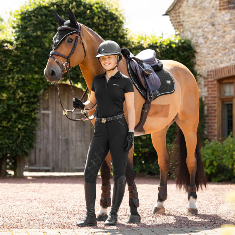 Lemieux - Tapis de selle Puissance Suede Close Contact Square noir | - Ohlala