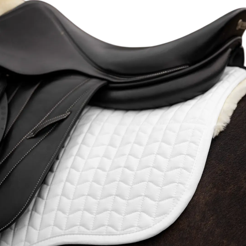 Lemieux - Tapis de selle Square Mixte Merino + blanc/ naturel | - Ohlala