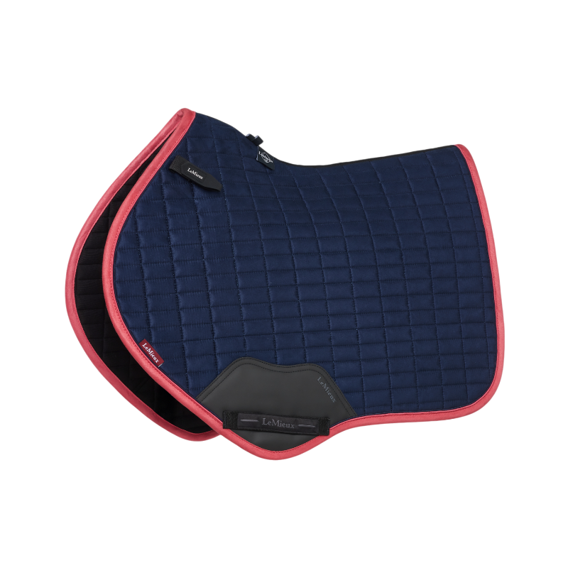 Lemieux - Tapis de selle Square suédine marine/ cranberry | - Ohlala
