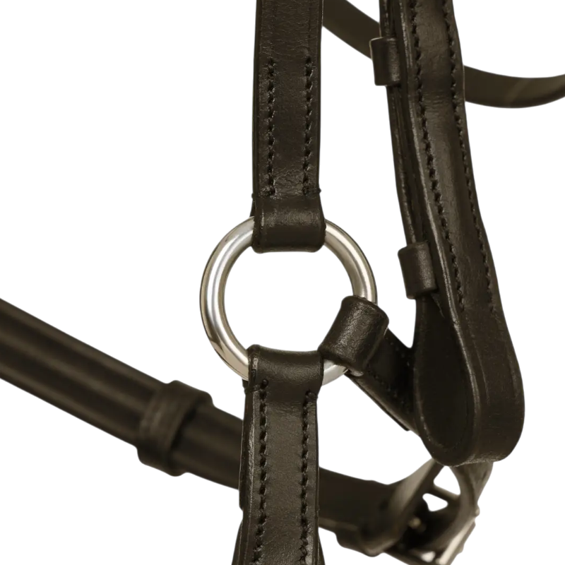 Lemieux - Bridon Arika muserolle basse marron/ argent | - Ohlala