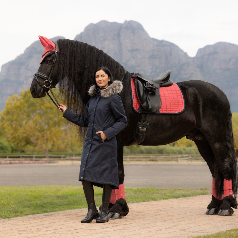 LeMieux - Manteau d’équitation imperméable long femme Anya marine | - Ohlala