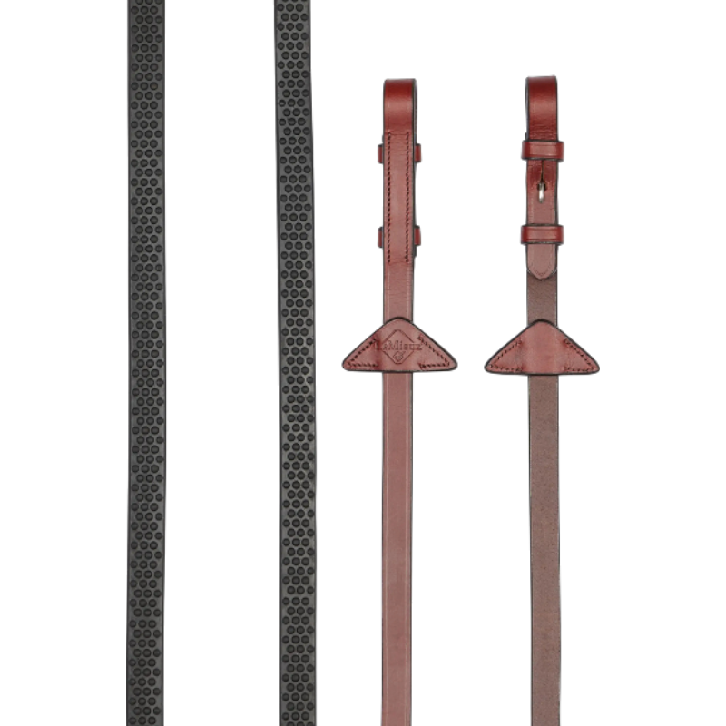 LeMieux - Rênes en caoutchouc souple chestnut/ argent | - Ohlala