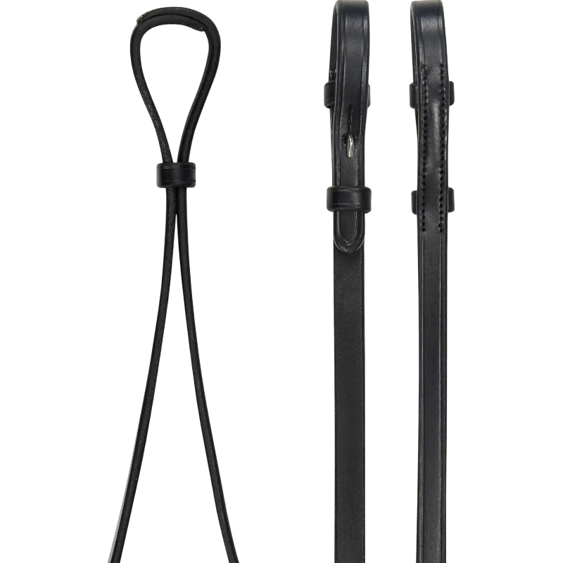 Lemieux - Rênes en cuir Curb noir/ argent | - Ohlala