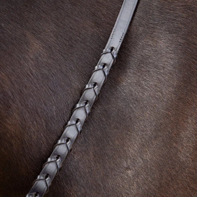 Lemieux - Rênes tressées cuir marron/ argent | - Ohlala