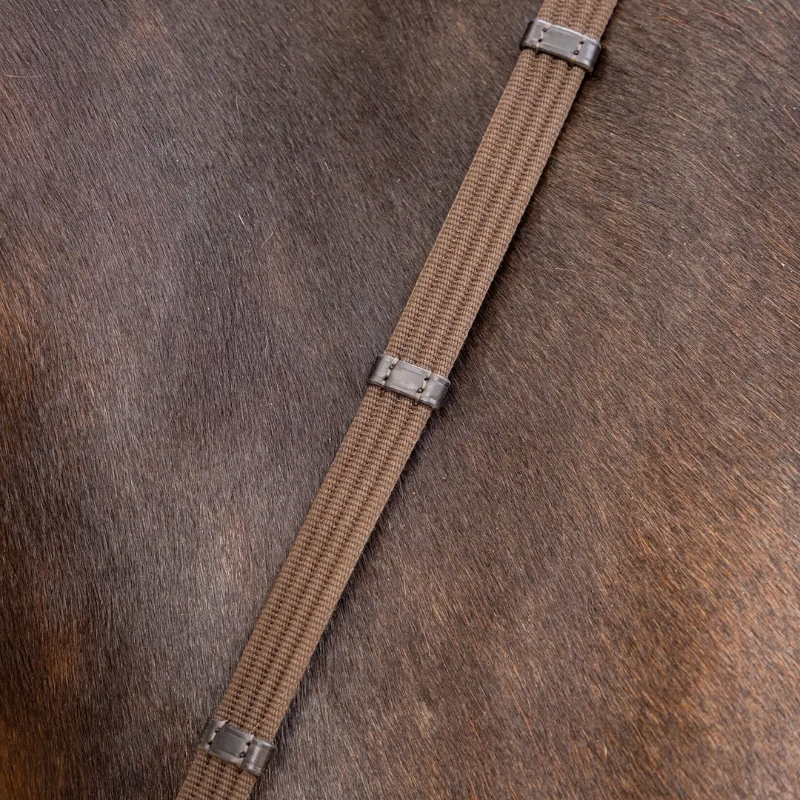 Lemieux - Rênes Webbed Continental marron/ argent | - Ohlala