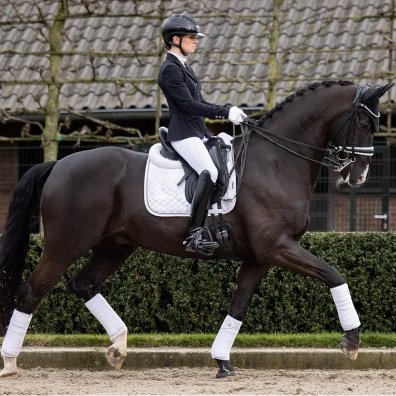 Lemieux - Tapis de dressage Crystal Suede Square blanc | - Ohlala