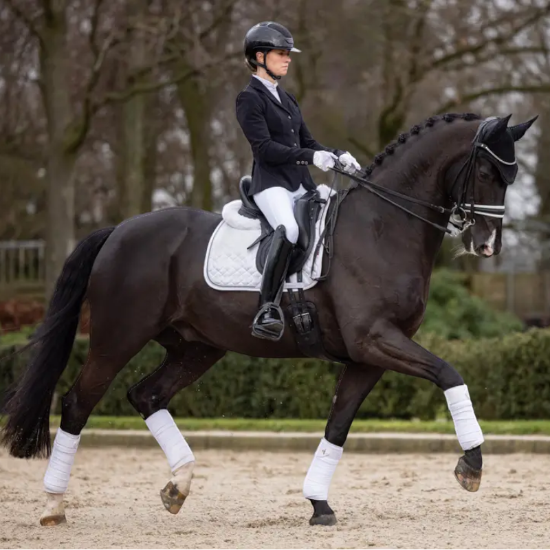 Lemieux - Tapis de dressage Crystal Suede Square blanc | - Ohlala