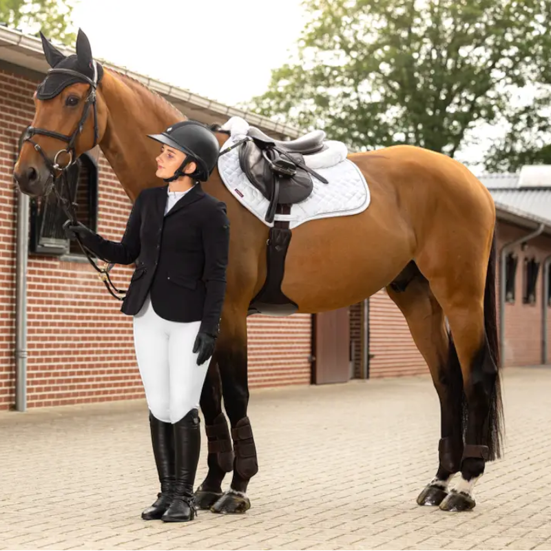 Lemieux - Tapis de selle Crystal Suede Close Contact Square blanc | - Ohlala