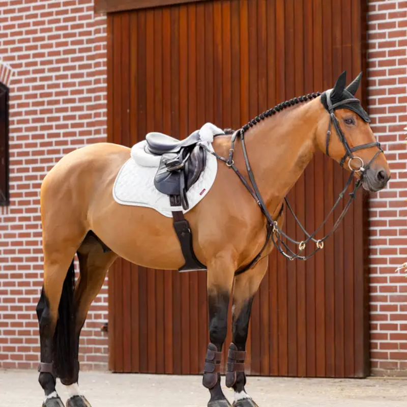 Lemieux - Tapis de selle Crystal Suede Close Contact Square blanc | - Ohlala