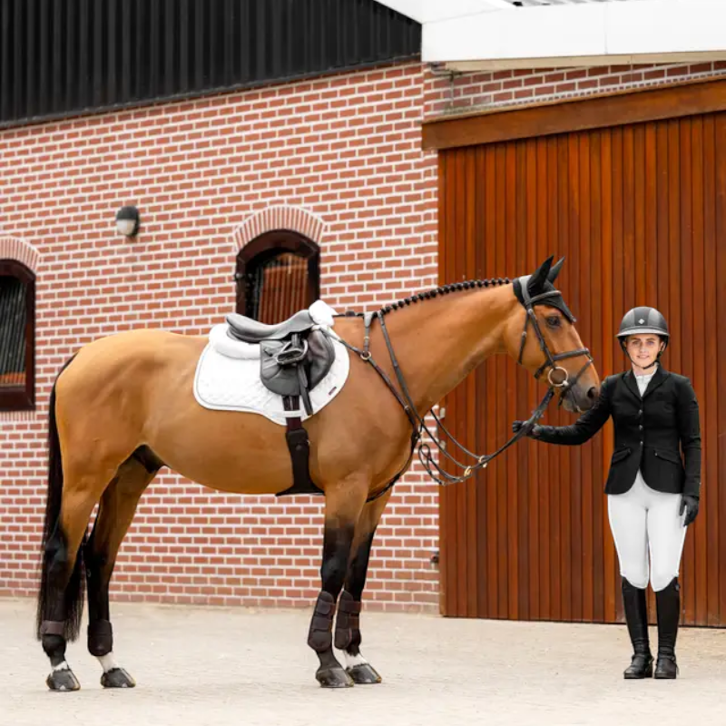 Lemieux - Tapis de selle Crystal Suede Close Contact Square blanc | - Ohlala