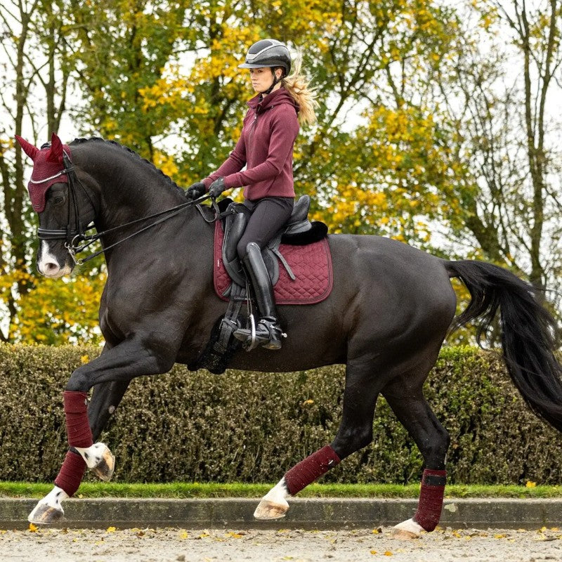 Lemieux - Tapis de dressage Crystal Suede bordeaux | - Ohlala