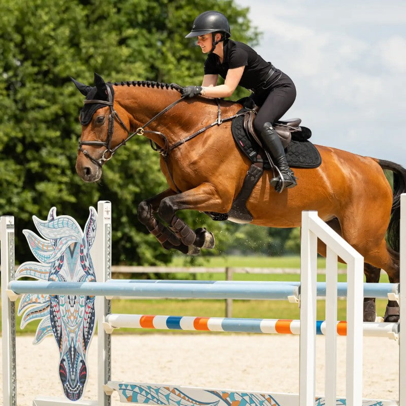 Lemieux - Tapis de selle Crystal Suede Close Contact Square noir | - Ohlala