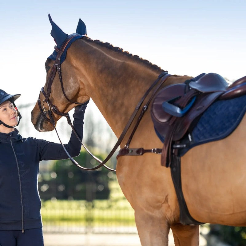 Lemieux - Tapis de selle Crystal Suede Close Contact marine | - Ohlala