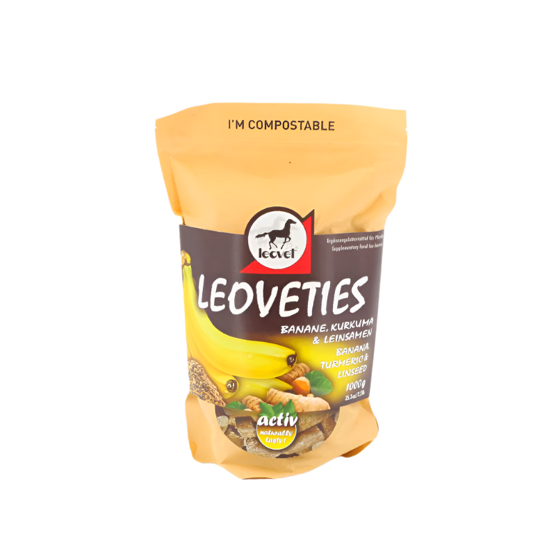 Leovet - Friandises pour chevaux Leoveties banane curcuma et graines de lin 1 kg