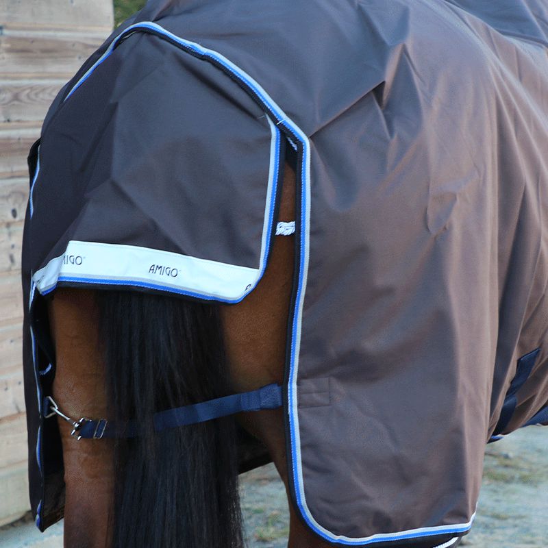 Horseware - Couverture d'extérieur bravo 12 original noir/ bleu 100g | - Ohlala