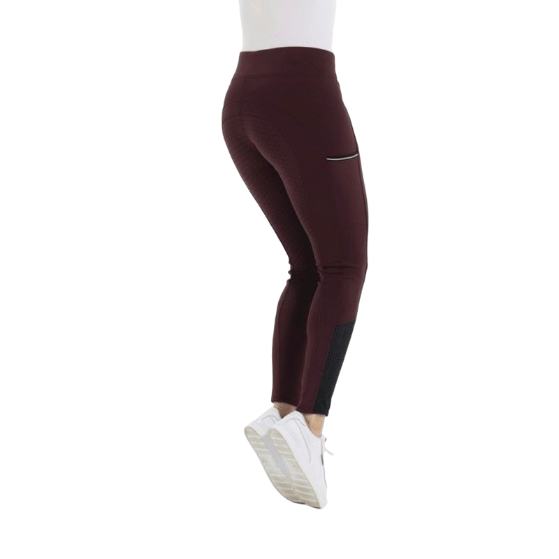 Equithème - Legging d'équitation full grip femme Brigitte bordeaux | - Ohlala