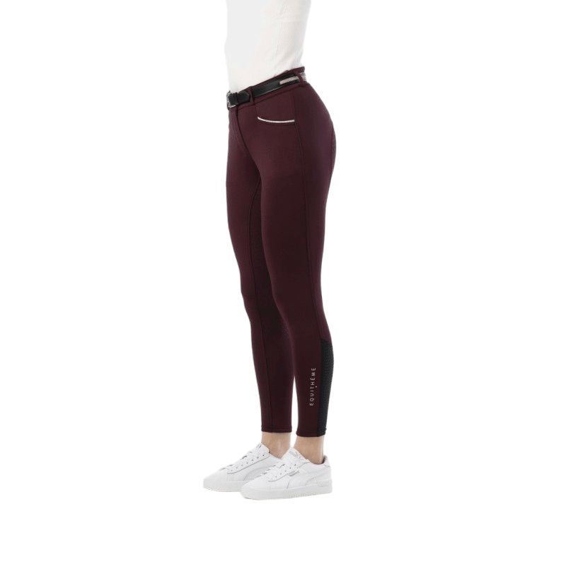 Equithème - Pantalon d'équitation full grip femme Claudine bordeaux | - Ohlala