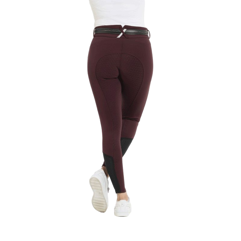 Equithème - Pantalon d'équitation full grip femme Claudine bordeaux | - Ohlala