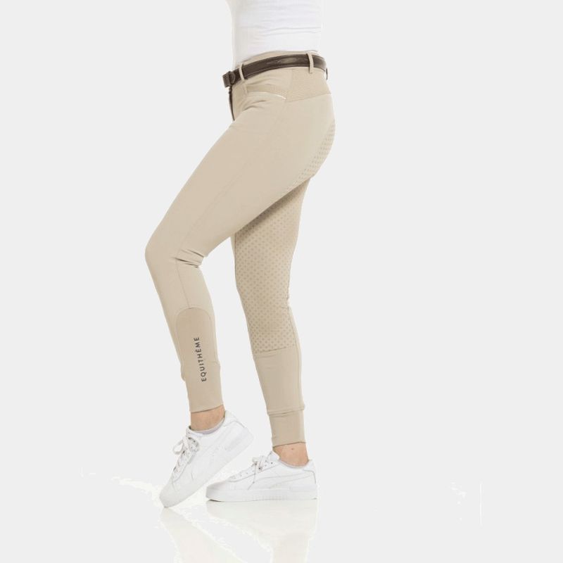 Equithème - Pantalon d'équitation fond silicone femme Kendal beige | - Ohlala