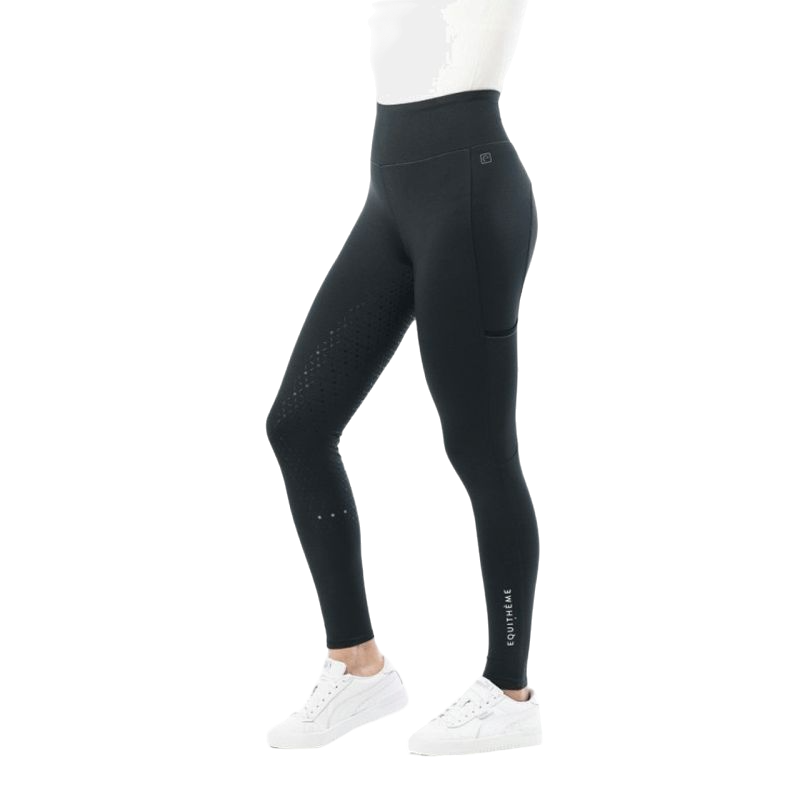 Equithème - Legging d'équitation full grip femme Lyly vert/ gris | - Ohlala