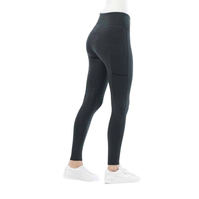 Equithème - Legging d'équitation full grip femme Lyly vert/ gris | - Ohlala