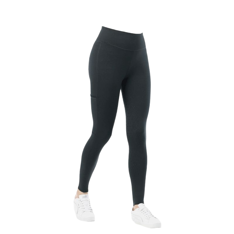 Equithème - Legging d'équitation full grip femme Lyly vert/ gris | - Ohlala