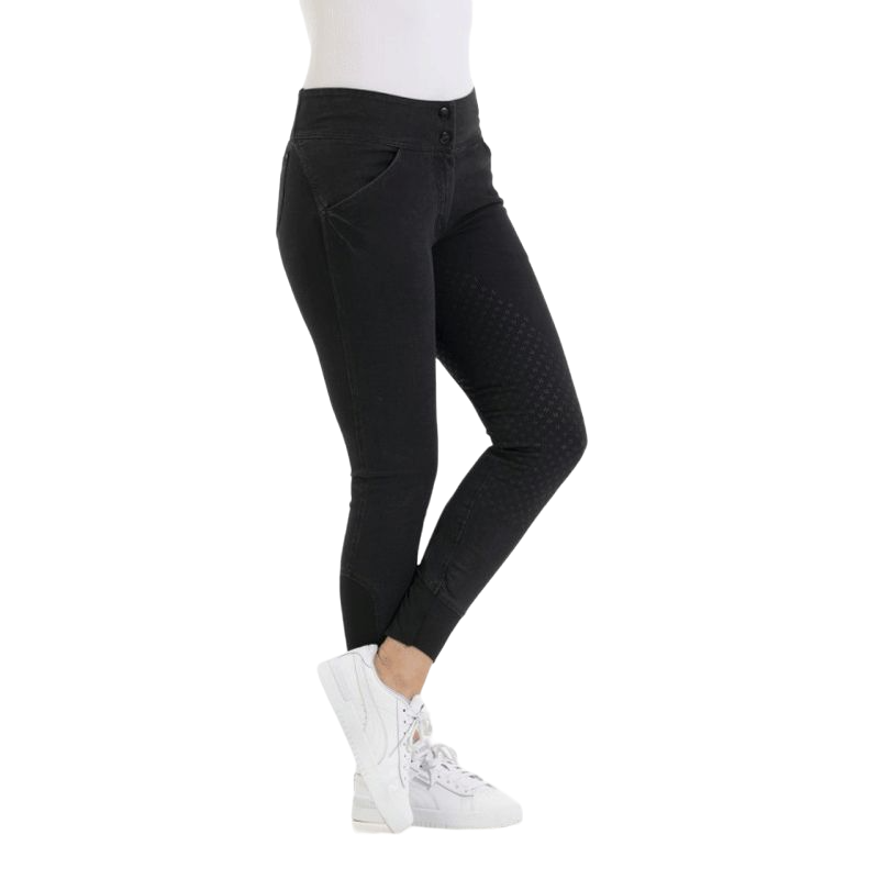 Equithème - Pantalon d'équitation fond silicone femme Jena gris | - Ohlala