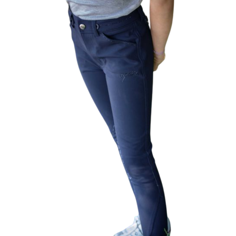 Eden by Pénélope - Pantalon d'équitation fille Élégance marine | - Ohlala
