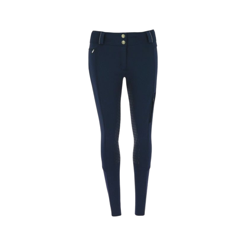 Equithème - Pantalon d'équitation femme softshell Kitzhbuhl full grip marine