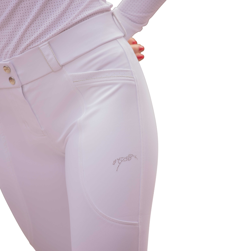Pénélope - Pantalon d'équitation femme Sybille blanc | - Ohlala