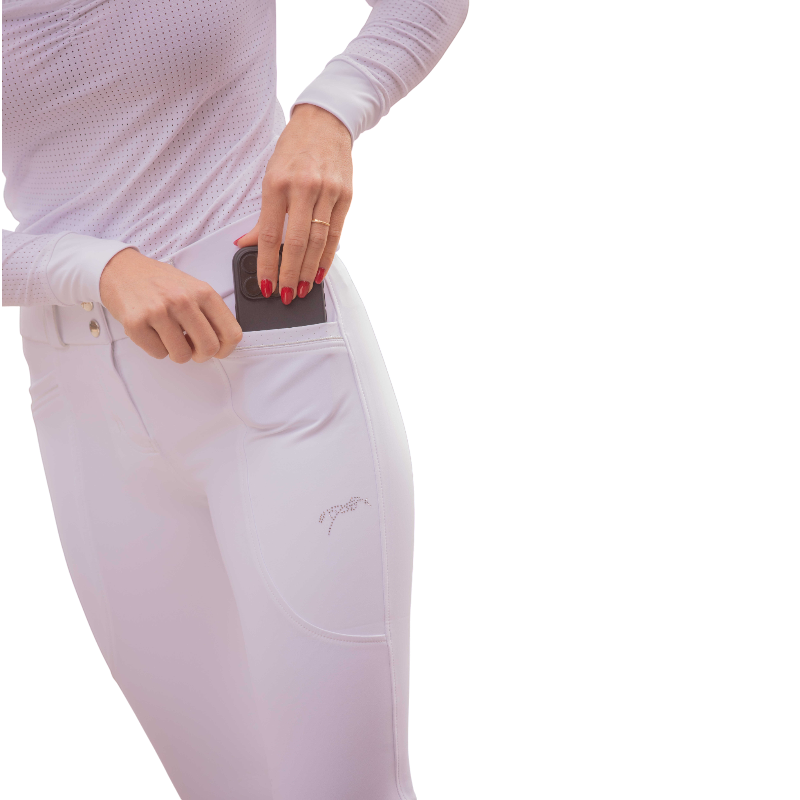 Pénélope - Pantalon d'équitation femme Sybille blanc | - Ohlala