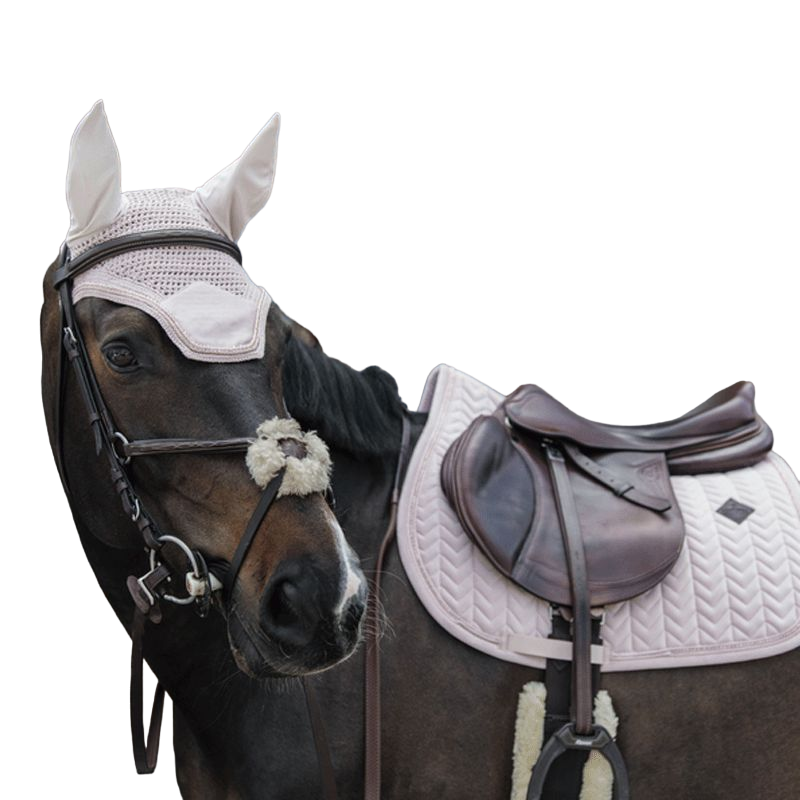 Kentucky Horsewear - Tapis de selle Velvet Pearls jumping rose tendre | - Ohlala