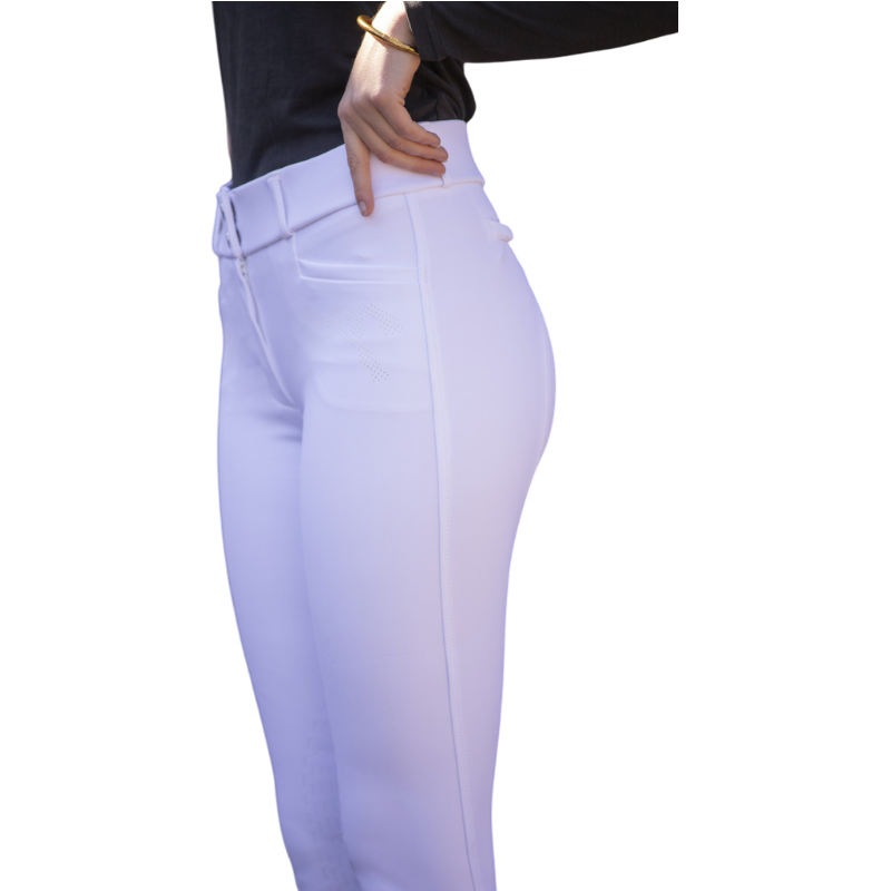 Pénélope - Pantalon d'équitation femme Majestic blanc | - Ohlala