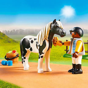 Playmobil - Cavalier et poney Lewitzer | - Ohlala