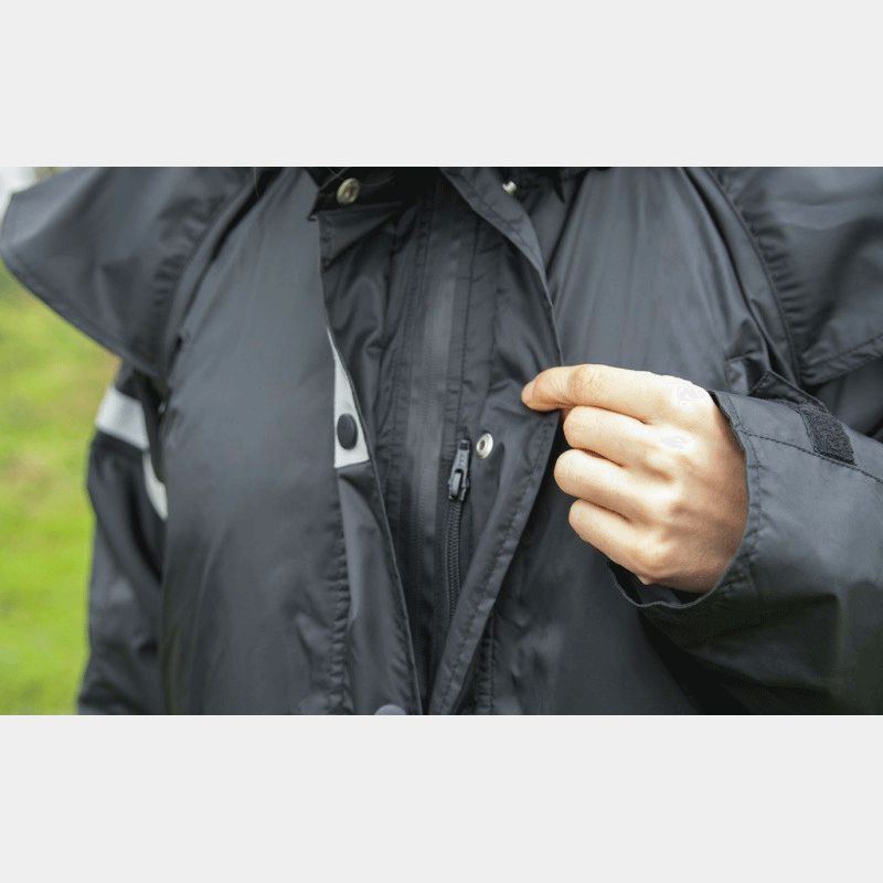 Equithème - Veste de pluie longue Ridercoat noir | - Ohlala