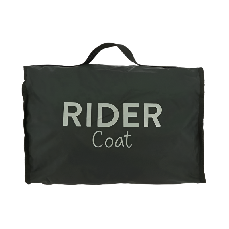 Equithème - Long black Ridercoat rain jacket 