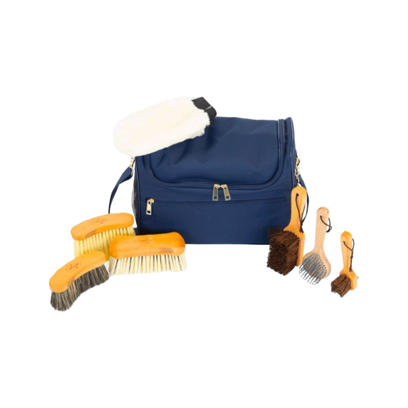 Grooming Deluxe - Set Grooming bag de pansage  marine + brosses