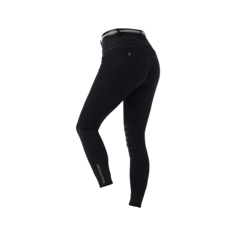 Equithème - Pantalon d'équitation femme Safir noir/ bleu