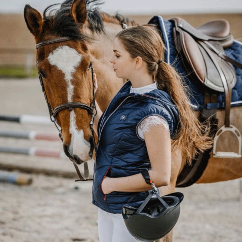 Equithème - Gilet sans manche matelassé femme Lea marine | - Ohlala