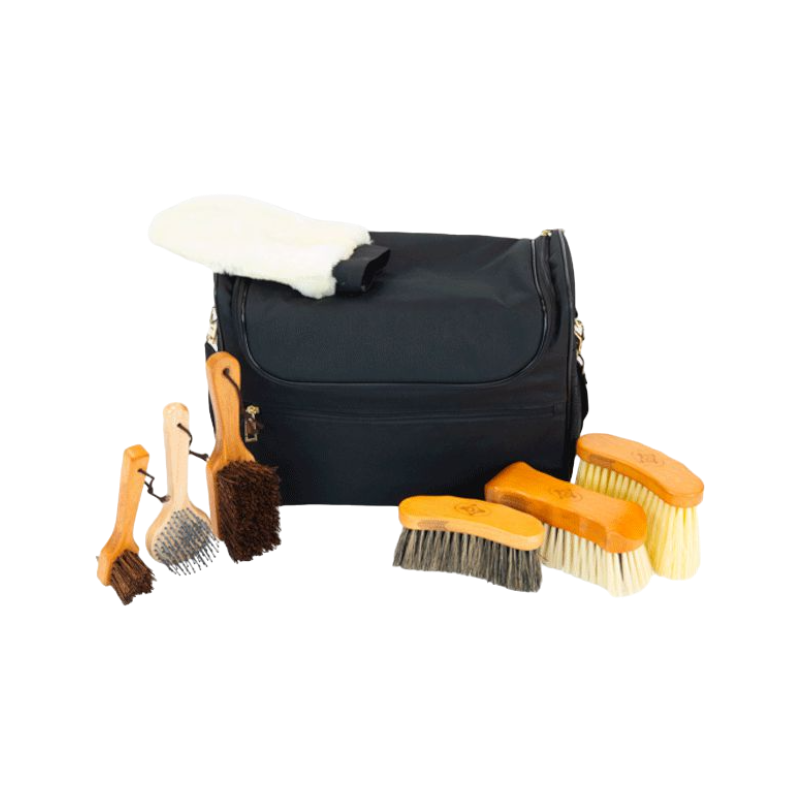 Grooming Deluxe - Set Grooming bag de pansage  noir + brosses