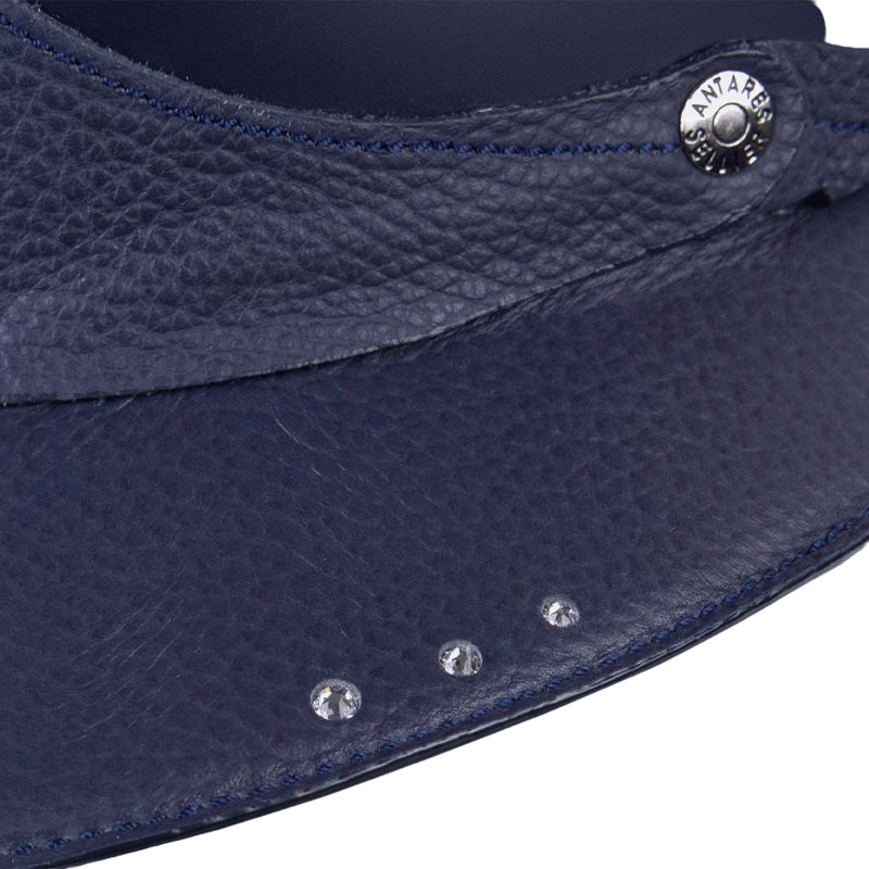 Antarès Sellier - Casque Galaxy Visière Strass Eclipse Bleu / Bleu | - Ohlala