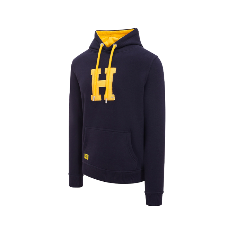 Hagg - Sweat à capuche homme marine/ jaune